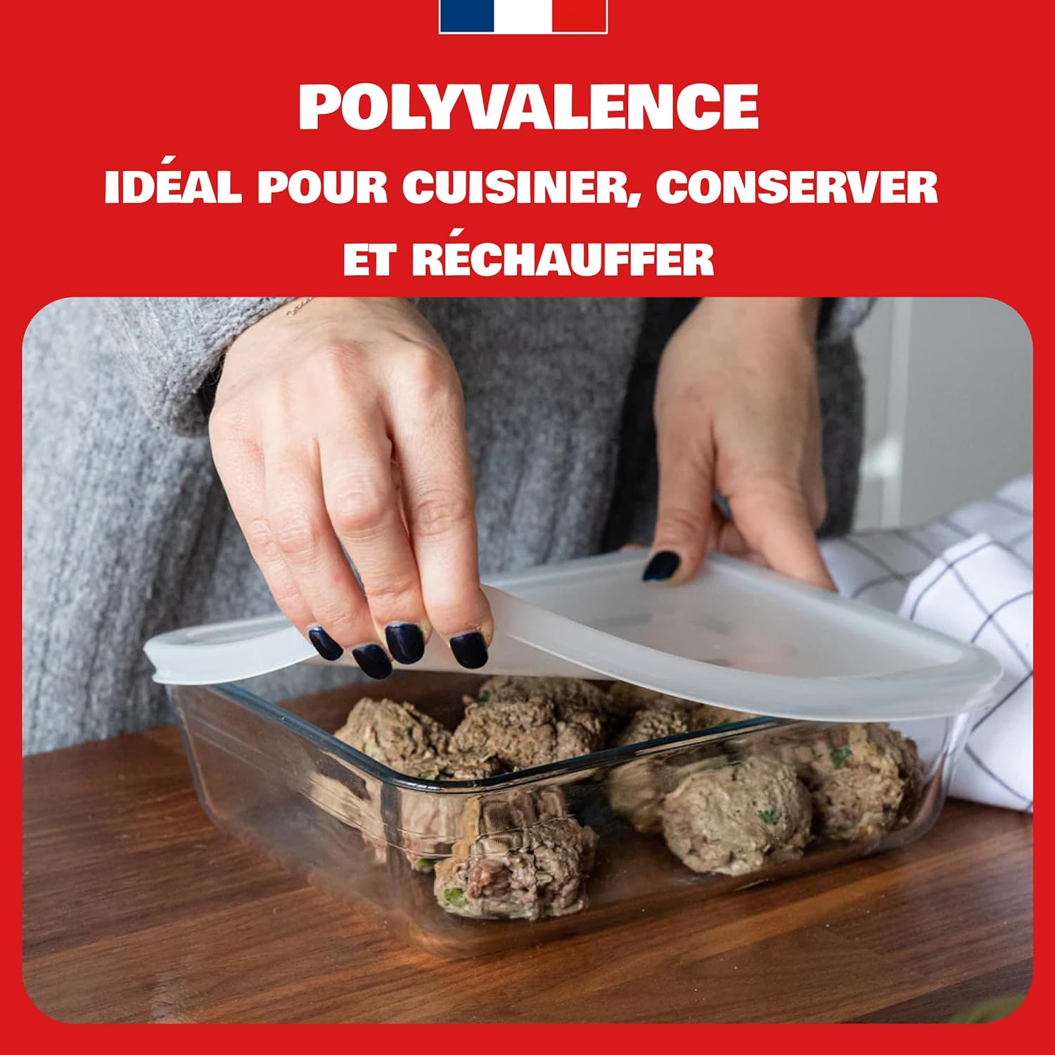 Pyrex - Spécial Congélateur Rectangulaire 19x14 cm - Verre borosilicate résistant et sans BPA