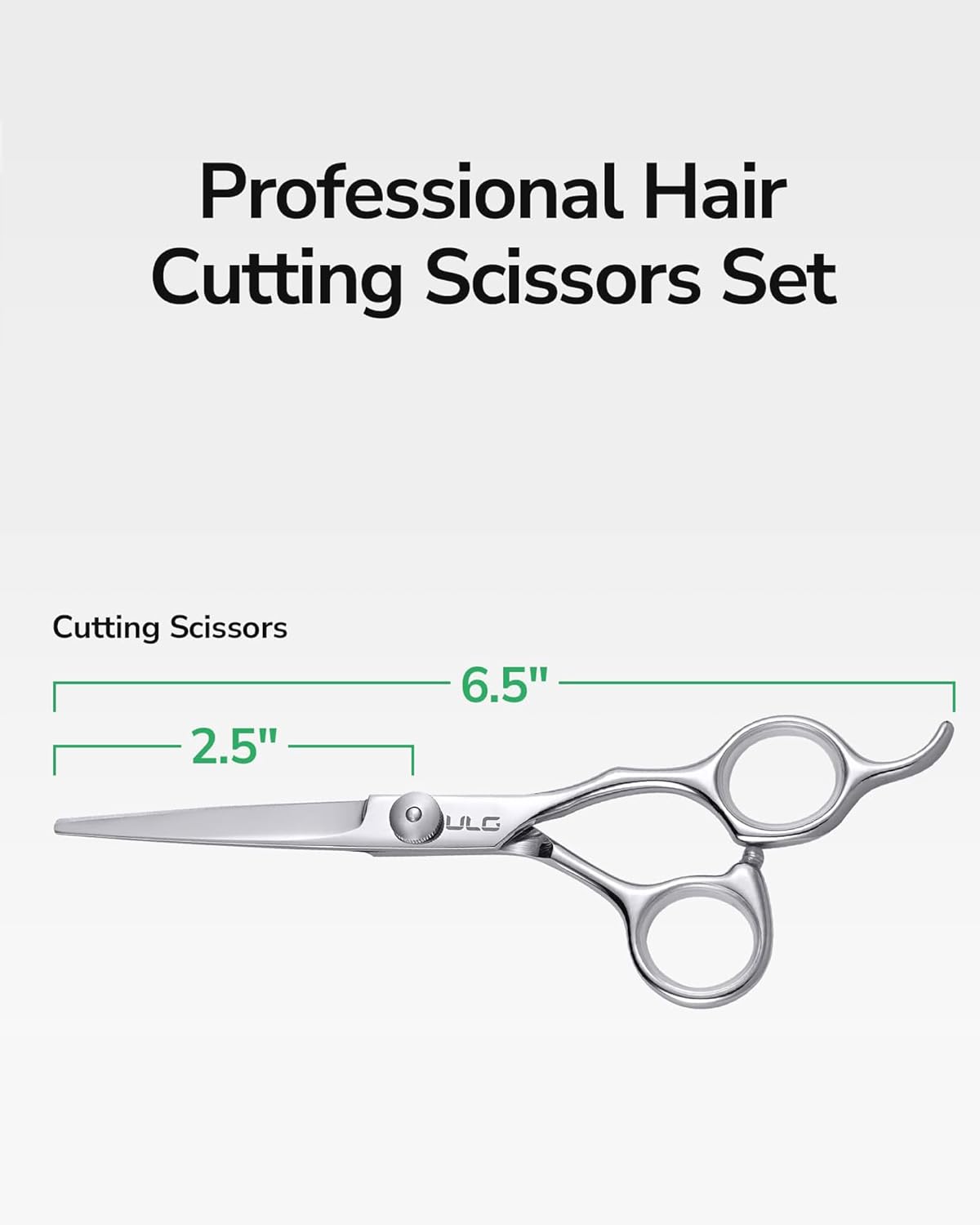 ULG - ciseaux professionnels - 6,5 pouces - lame rasoir en acier inoxydable, affûtés main