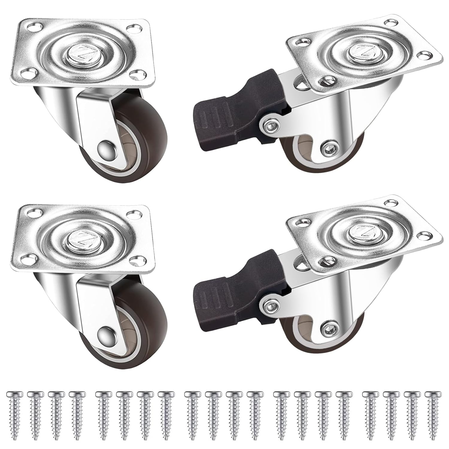 Roulettes pivotantes - 4 pièces 1