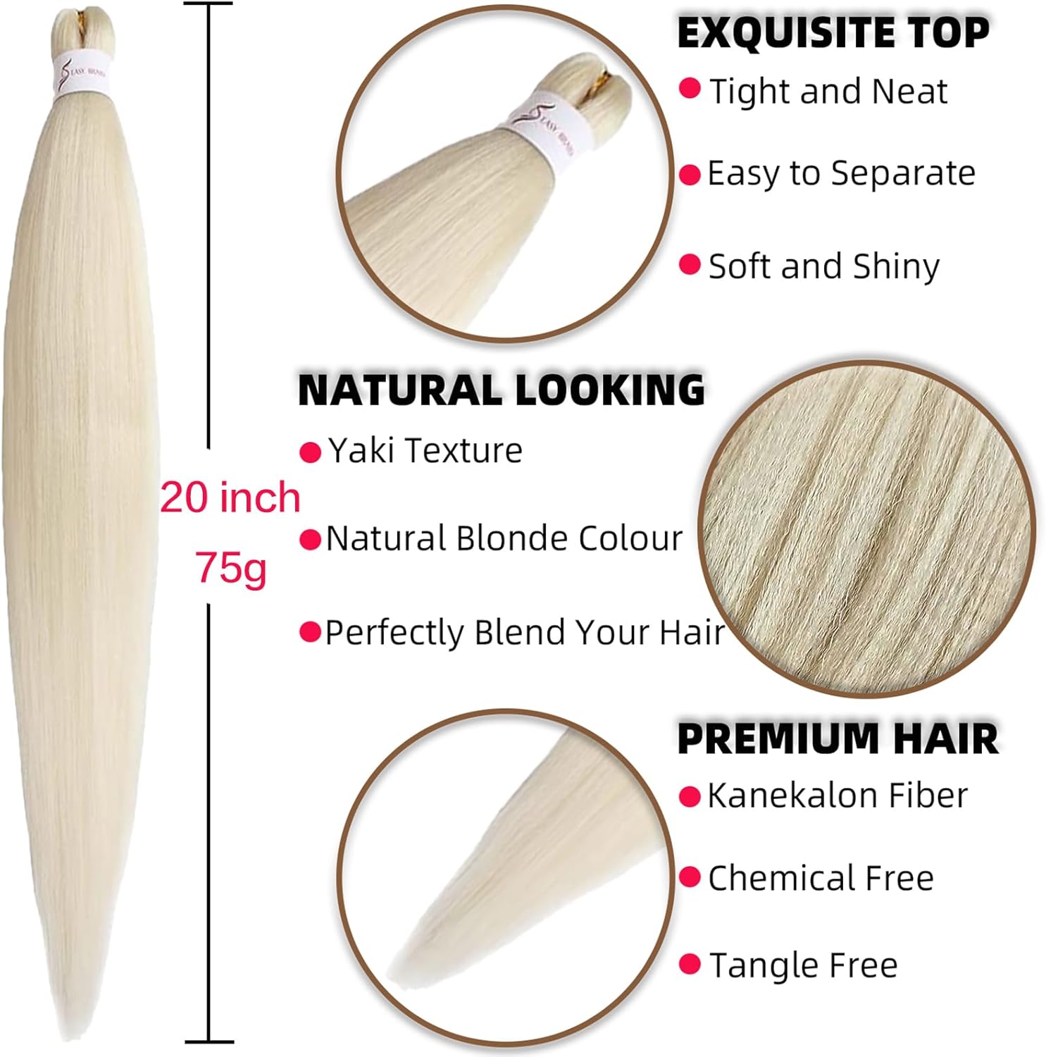 Rajout cheveux - Easy Braids pré-étirés 20