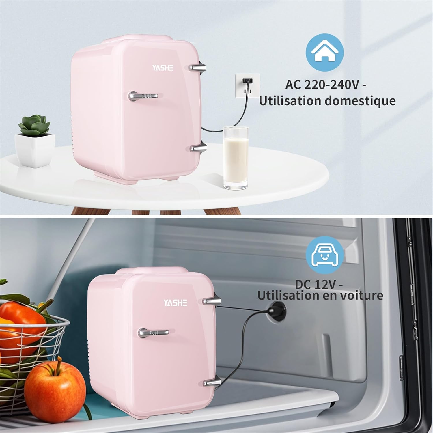 YASHE - Mini Frigo 4L - compact, thermoélectrique, bureau/voiture
