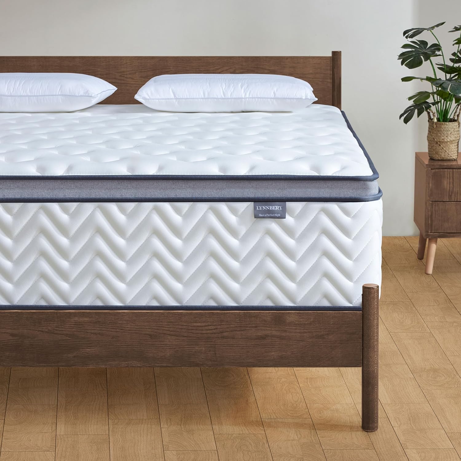 Matelas hybride 160x200cm, ressorts ensachés, mousse mémoire, confort mi-ferme