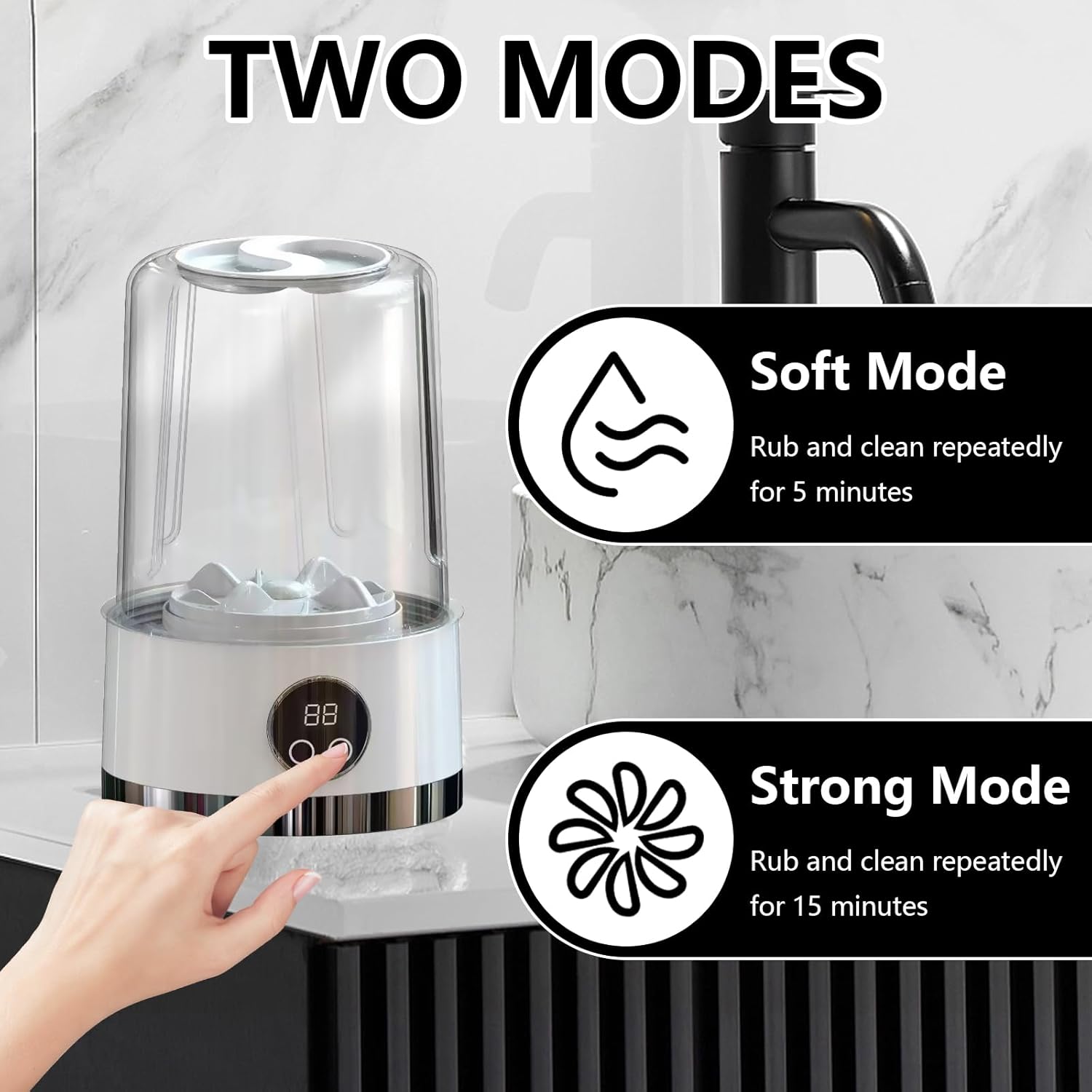 Mini machine à laver portable, 1L, 2 programmes, compacte, rechargeable