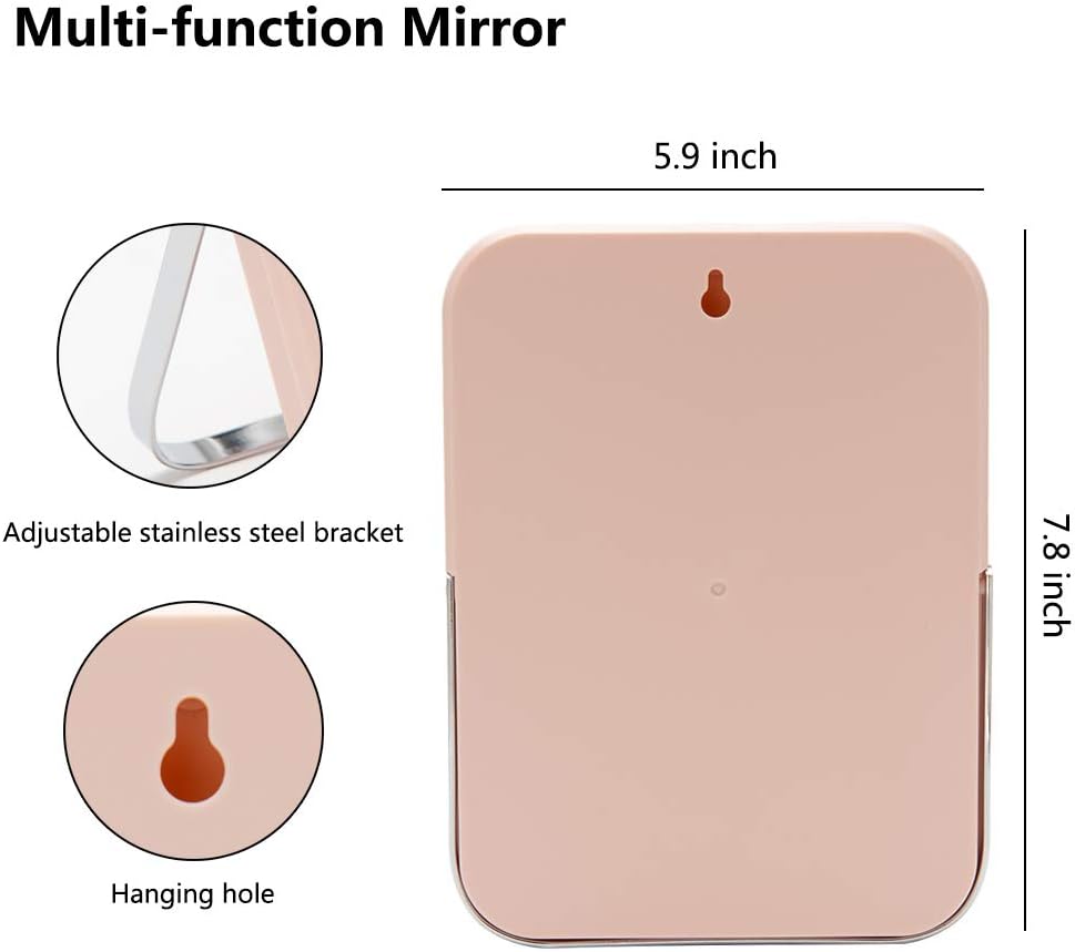 YEAKE - miroir de table pliable 20,3 cm, support métal, rotation 90°