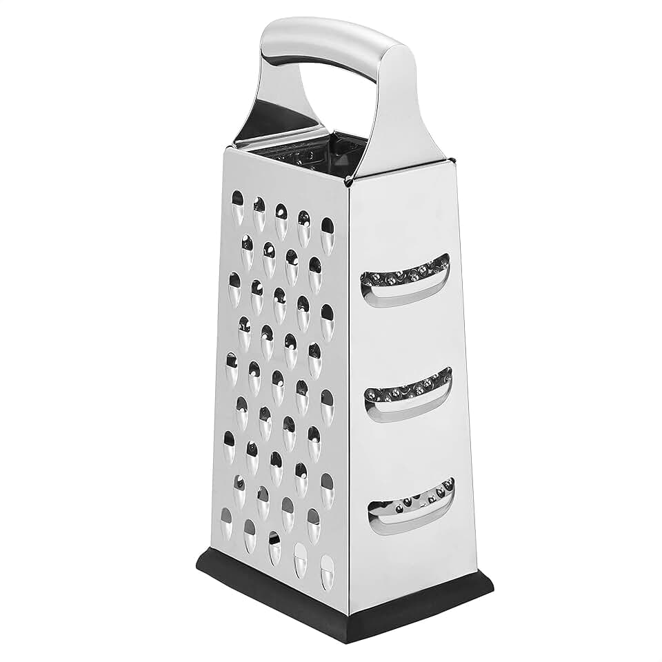maxxidealz Basics - Râpe à fromage 4 côtés - 22,8 cm - inox, base antidérapante