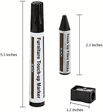 Marqueur de retouche bois - lot 21 pièces - cire + aiguiseur - répare taches et rayures