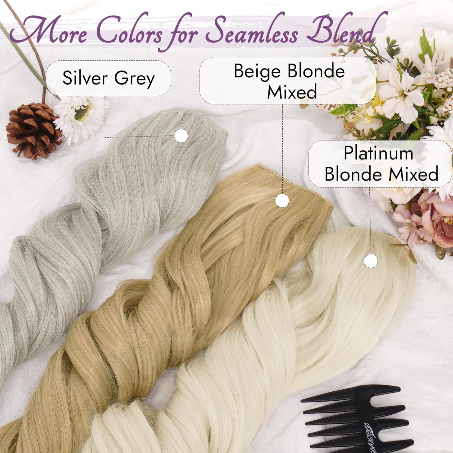 BARSDAR - Extension à clip ondulée 50cm - synthétique beige blond