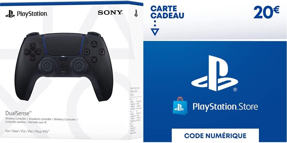 Sony - Manette DualSense sans fil - ergonomique - avec carte PSN 20€