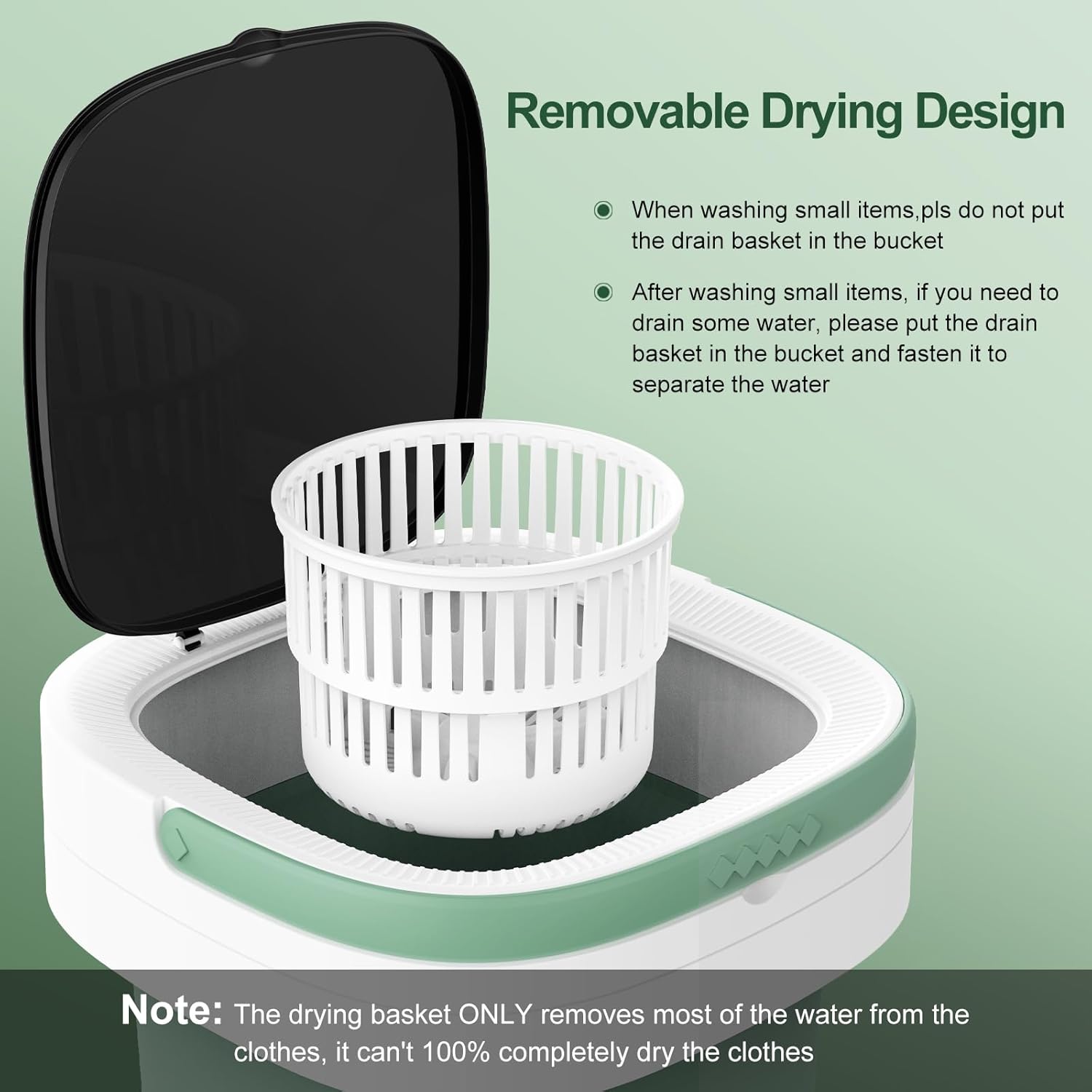 Mini machine à laver - 12L portable - 3 modes, essorage amovible, pliable