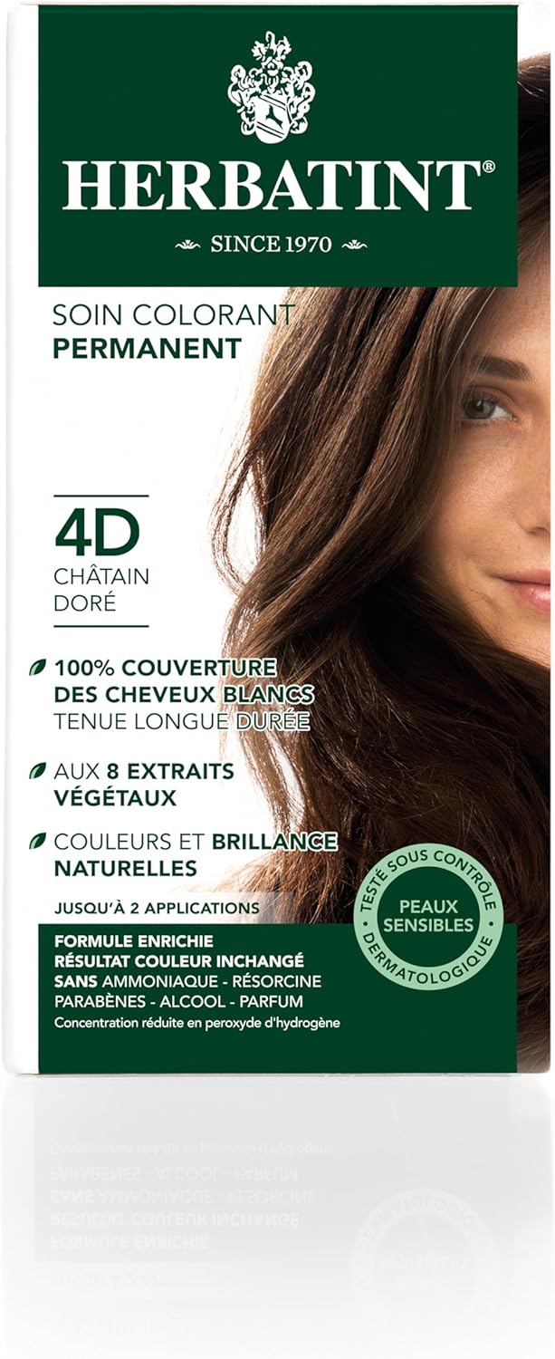 Herbatint - Soin Colorant Cheveux 4D - 150 ml - Sans ammoniaque, 100% couvrance, testé dermatologiquement