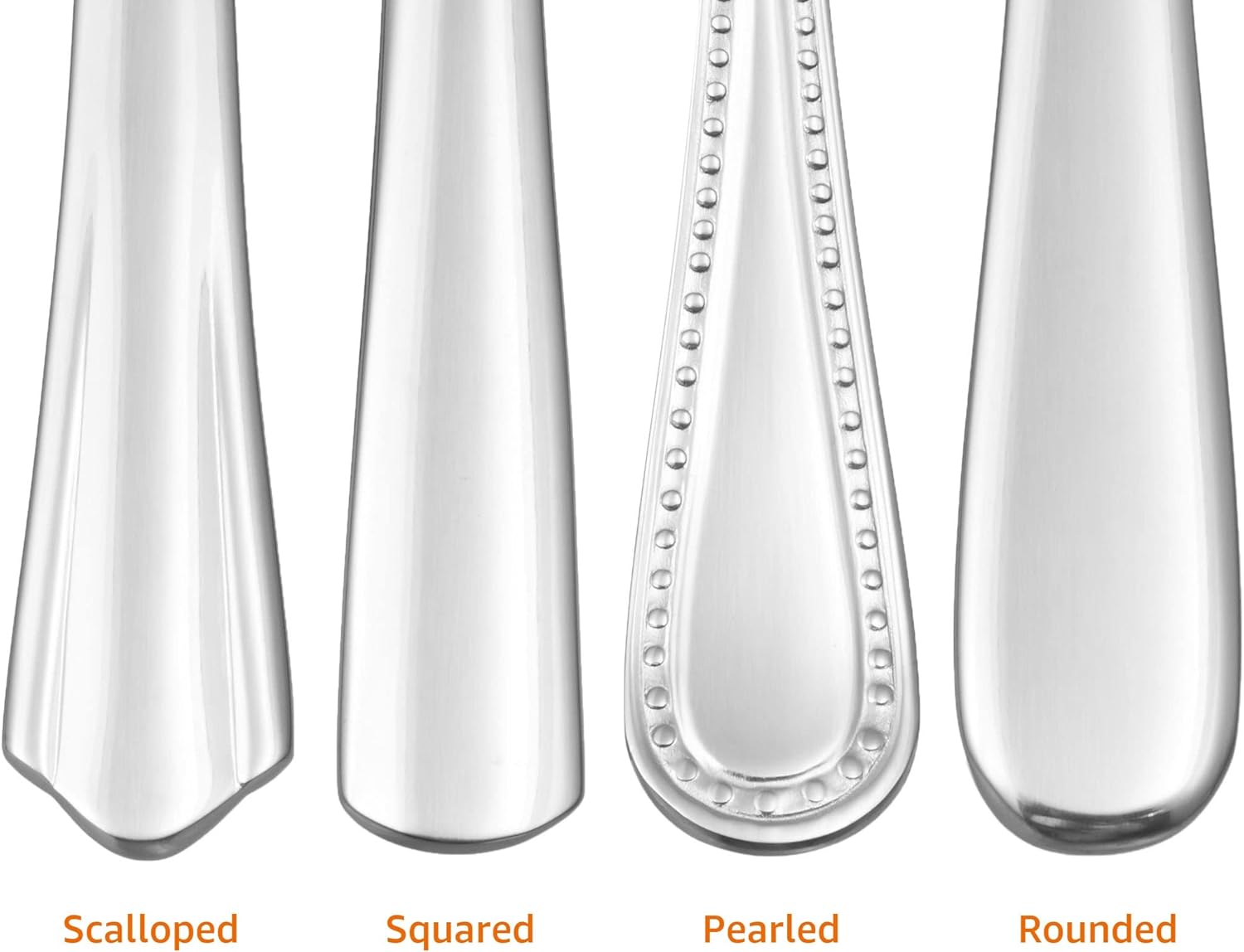 Amazon Basics - Fourchettes de table - 12 pièces, acier inoxydable, bords arrondis, argenté