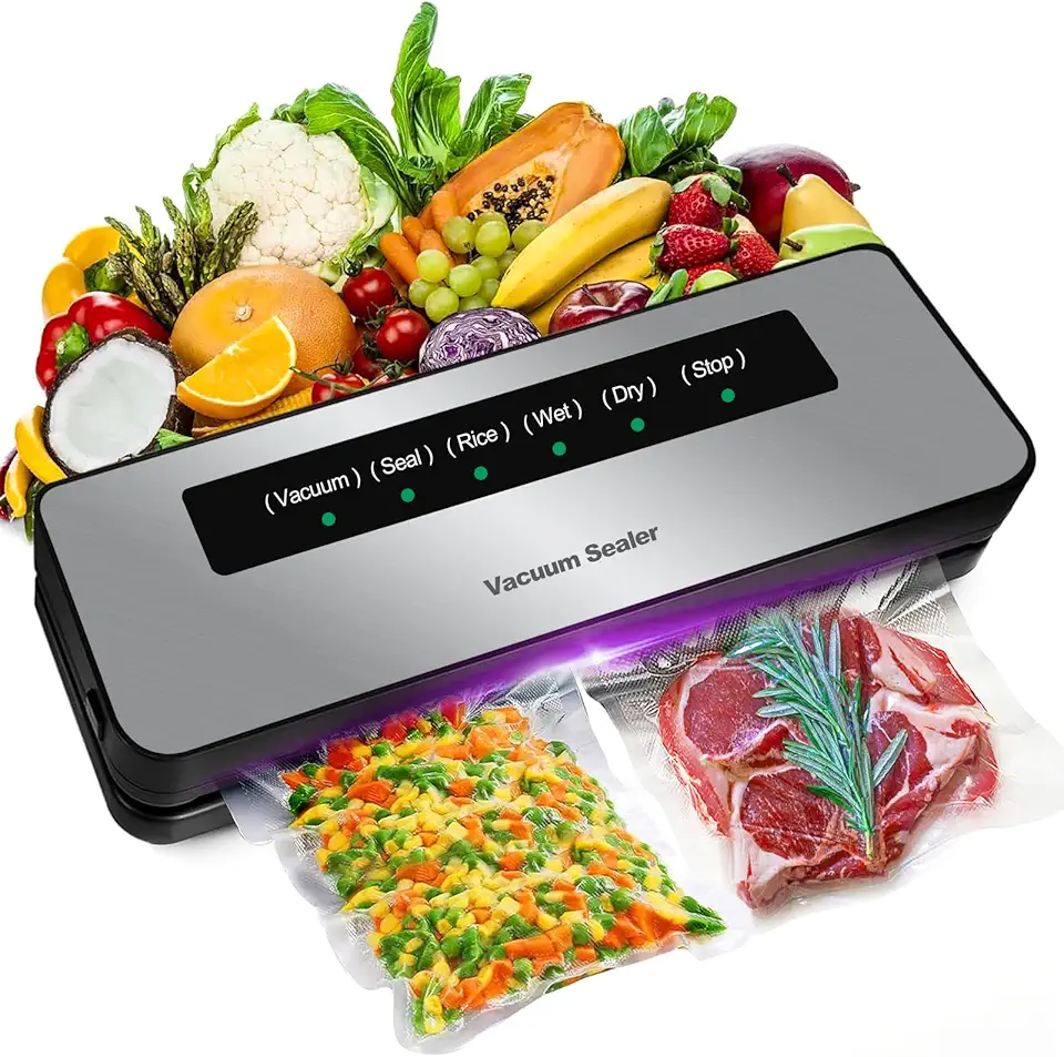 Machine sous vide alimentaire - automatique 6 en 1 - 20 sacs inclus, tube pour sceller aliments secs et humides