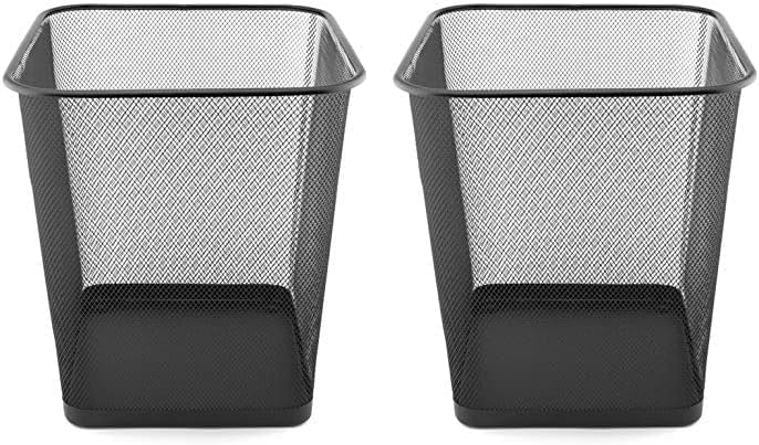 D.RECT - Corbeille Treillis Métal 18L - lot de 2, maille fine, noir