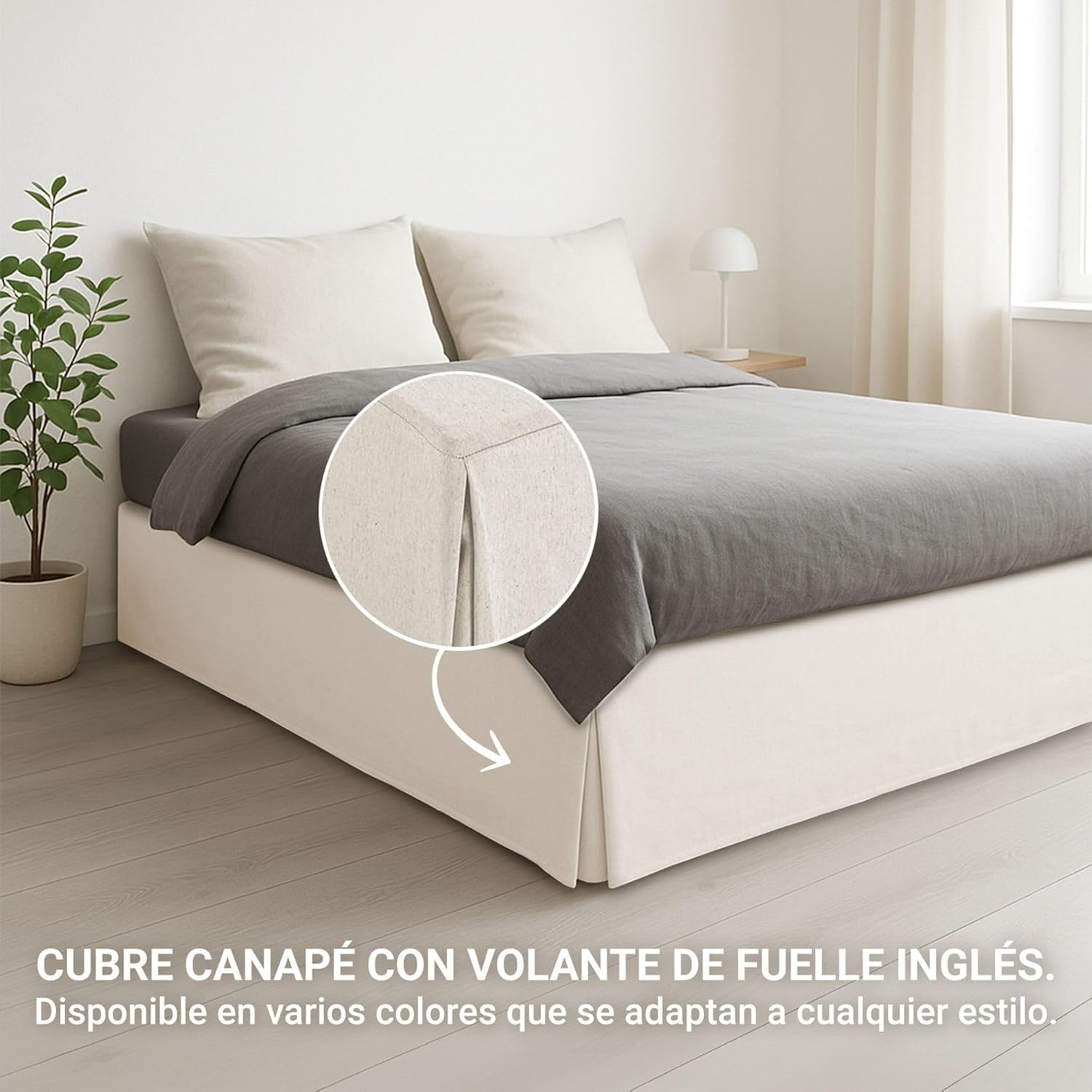 Housse de canapé - ivoire, 150x190/200 cm, antidérapant, respirant, fabrication Espagne