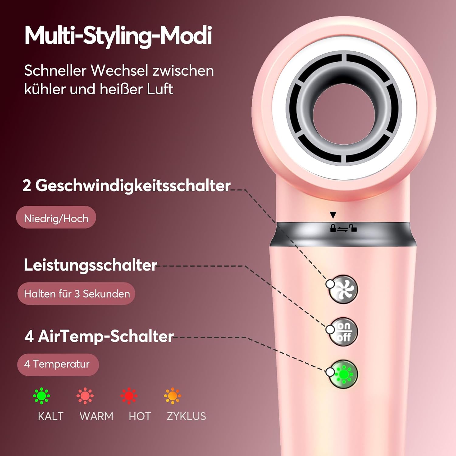 Bopcal - Hair Styler 5 en 1 avec sac - multi-accessoires styling