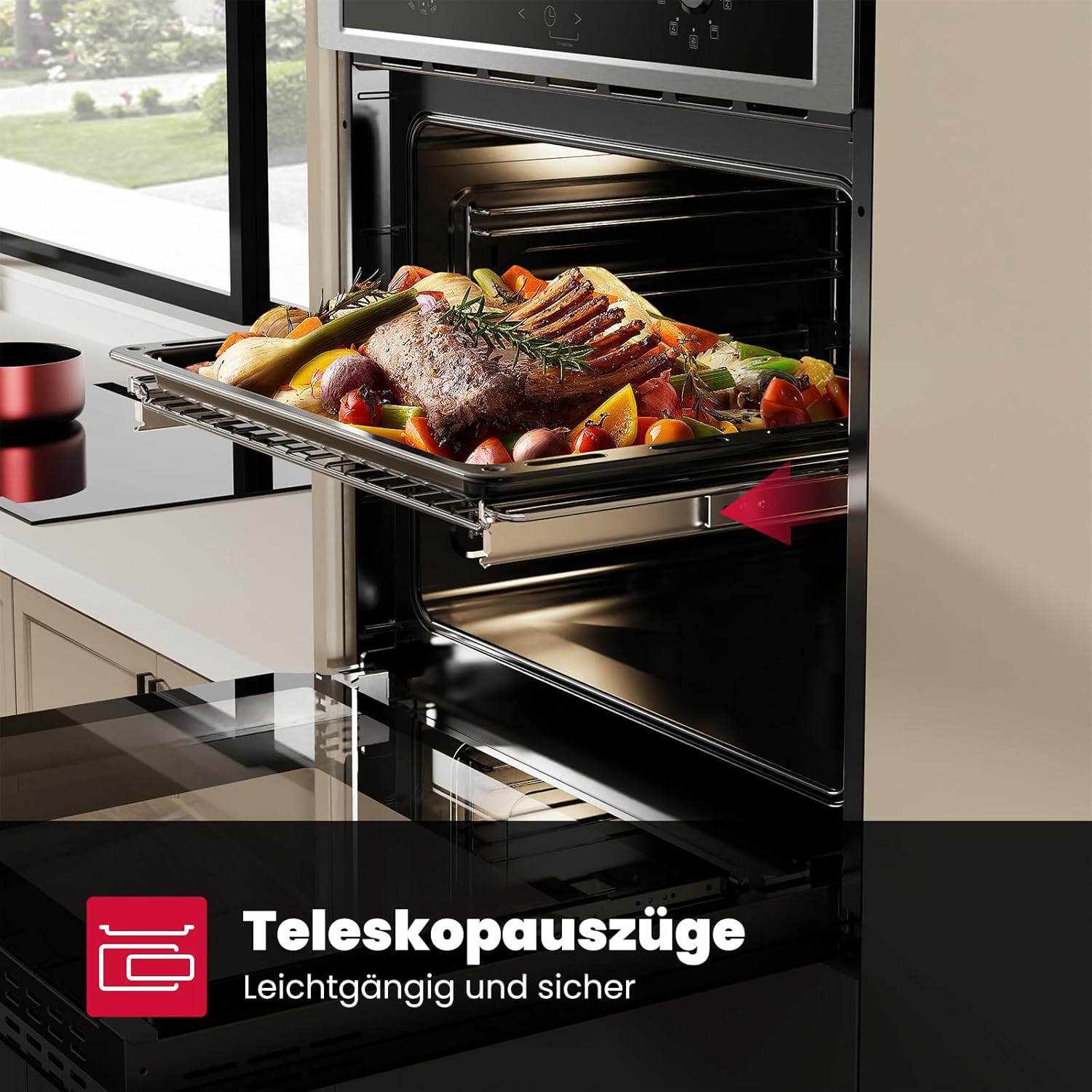 GASLAND - Four encastrable série ES - 70L, 9 fonctions, inox, sécurité enfant, ES609321DSH