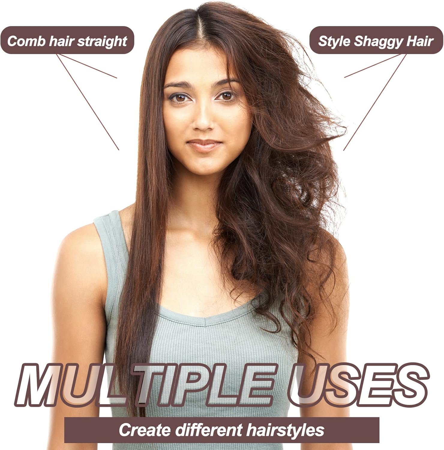 Brosse à cheveux en poils de sanglier – 22cm – pour cheveux épais, secs, ondulés