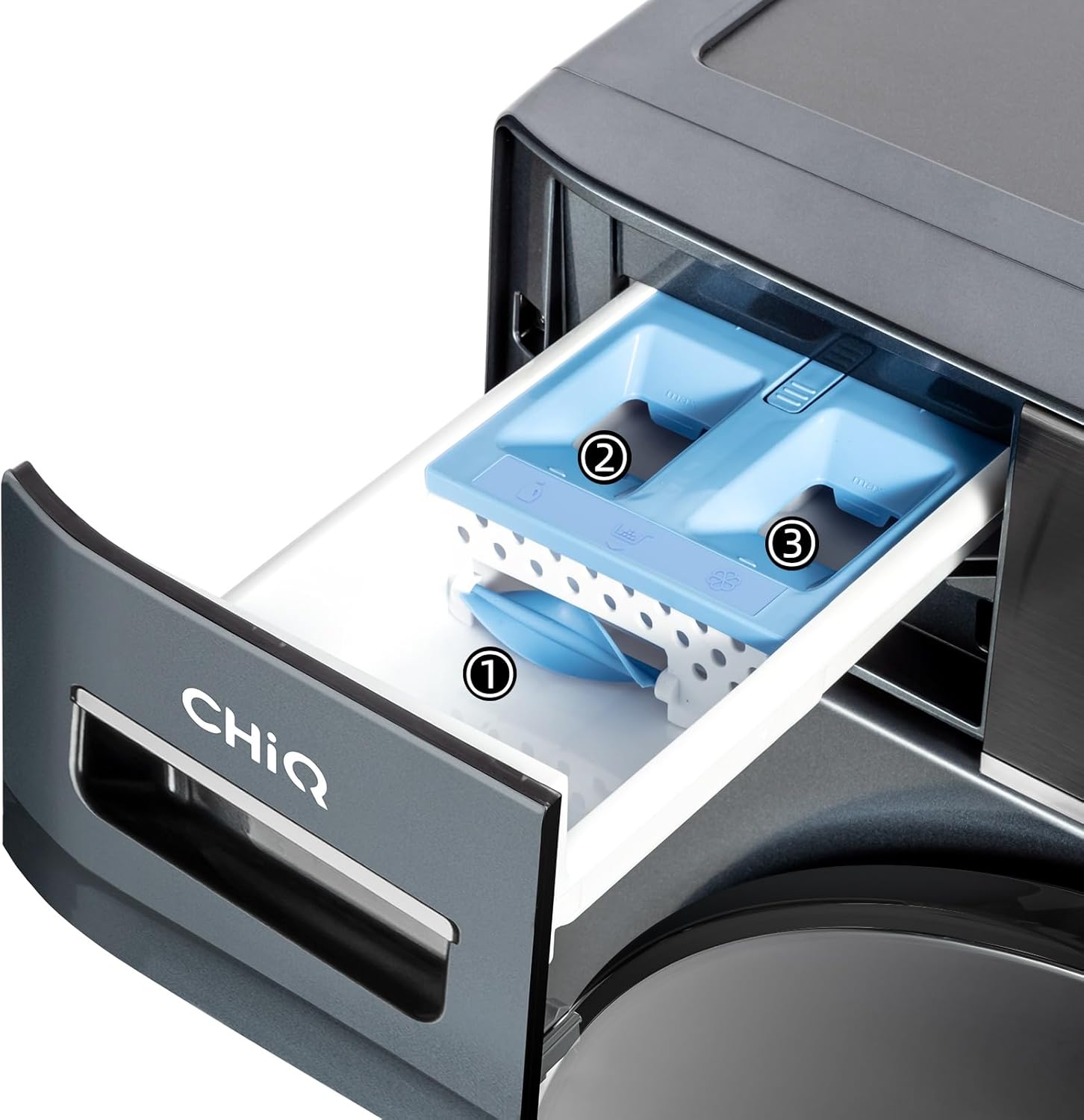 CHiQ - lave-linge frontal 8 kg, moteur inverter, 1400 tr/min, vapeur, CFL80-14586IM3XA