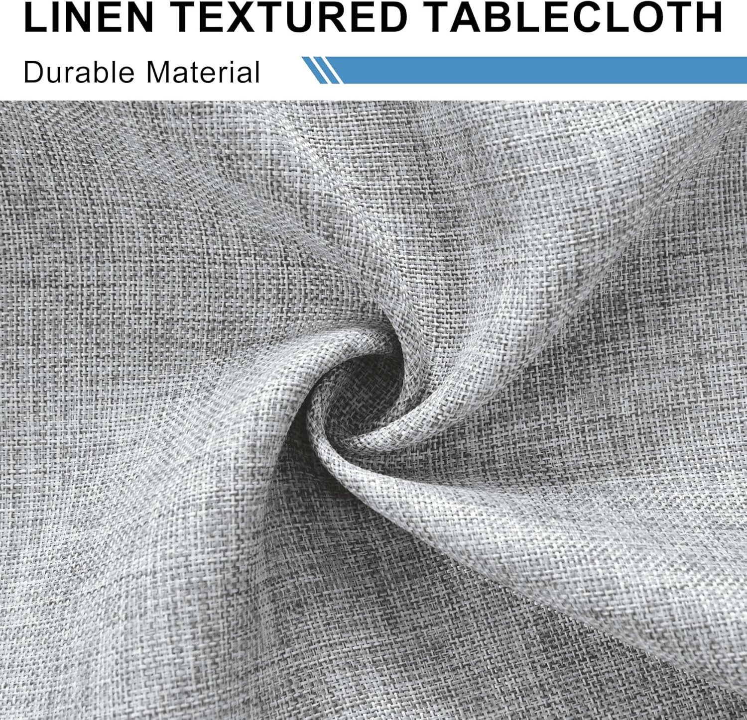 DWCN - nappe ronde effet lin - 160 cm - imperméable lavable gris