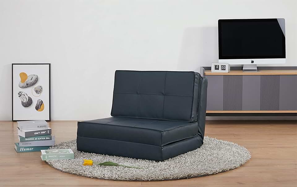 Sesselseller24 - Fauteuil convertible chauffeuse petit - plusieurs couleurs - Anthrazit