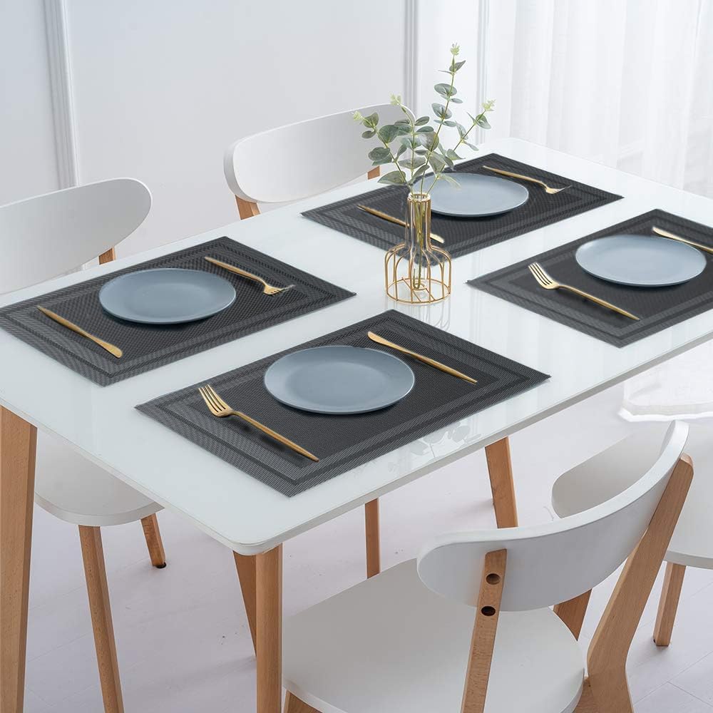 IPEA - Sets de Table élégants - 45x30 cm - lavables, antidérapants, résistants à la chaleur