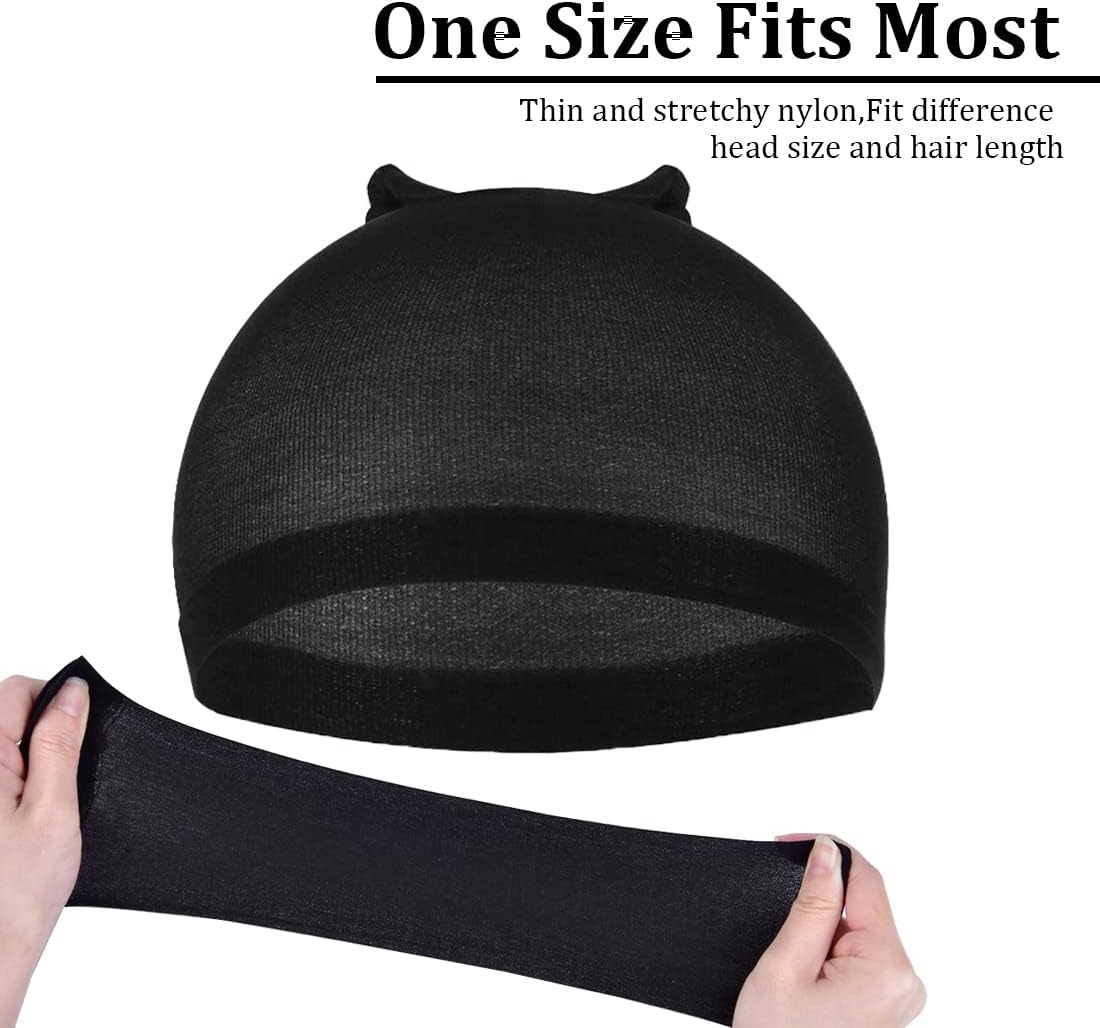 Bonnets de perruque nylon extensibles, 6 pcs, doux, respirants
