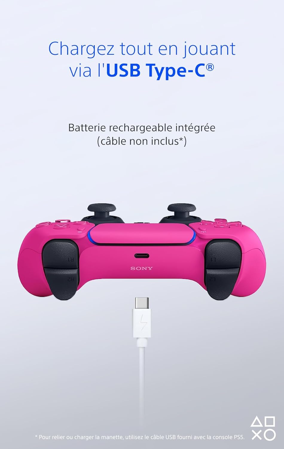 Sony - Manette DualSense PS5 - sans fil, Bluetooth, batterie rechargeable, Nova Pink
