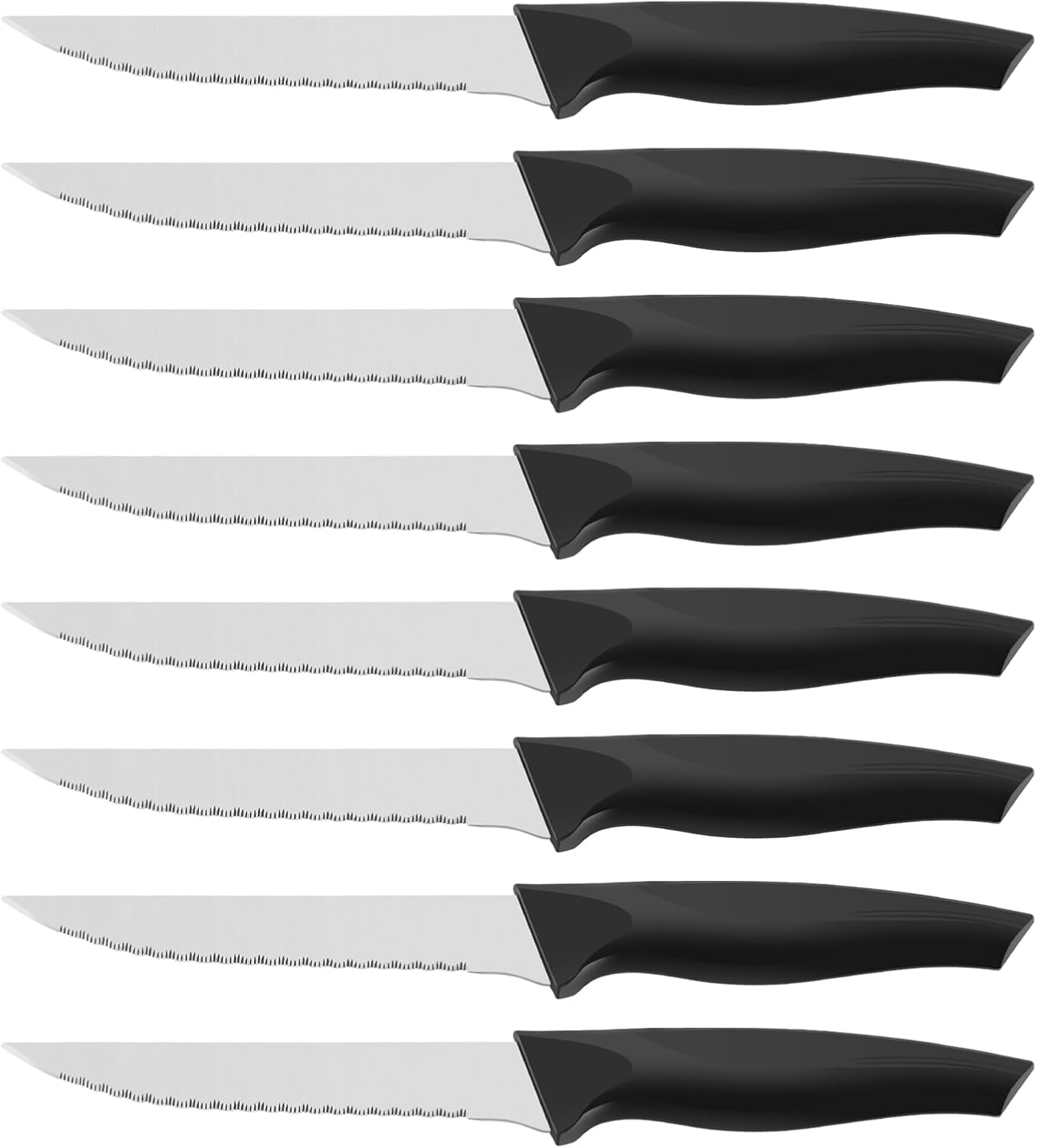 Pleafind - set de couteaux à steak inox, lame dentelée, 8 pièces