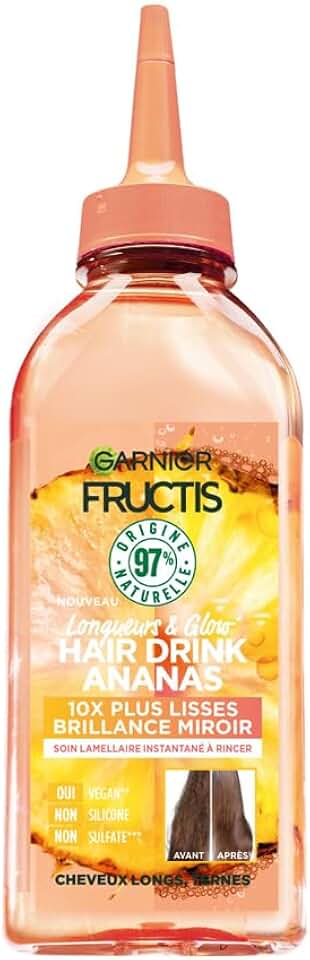 Garnier - Fructis Hair Drink - 200ml - Soin lissant vegan, 97% naturel