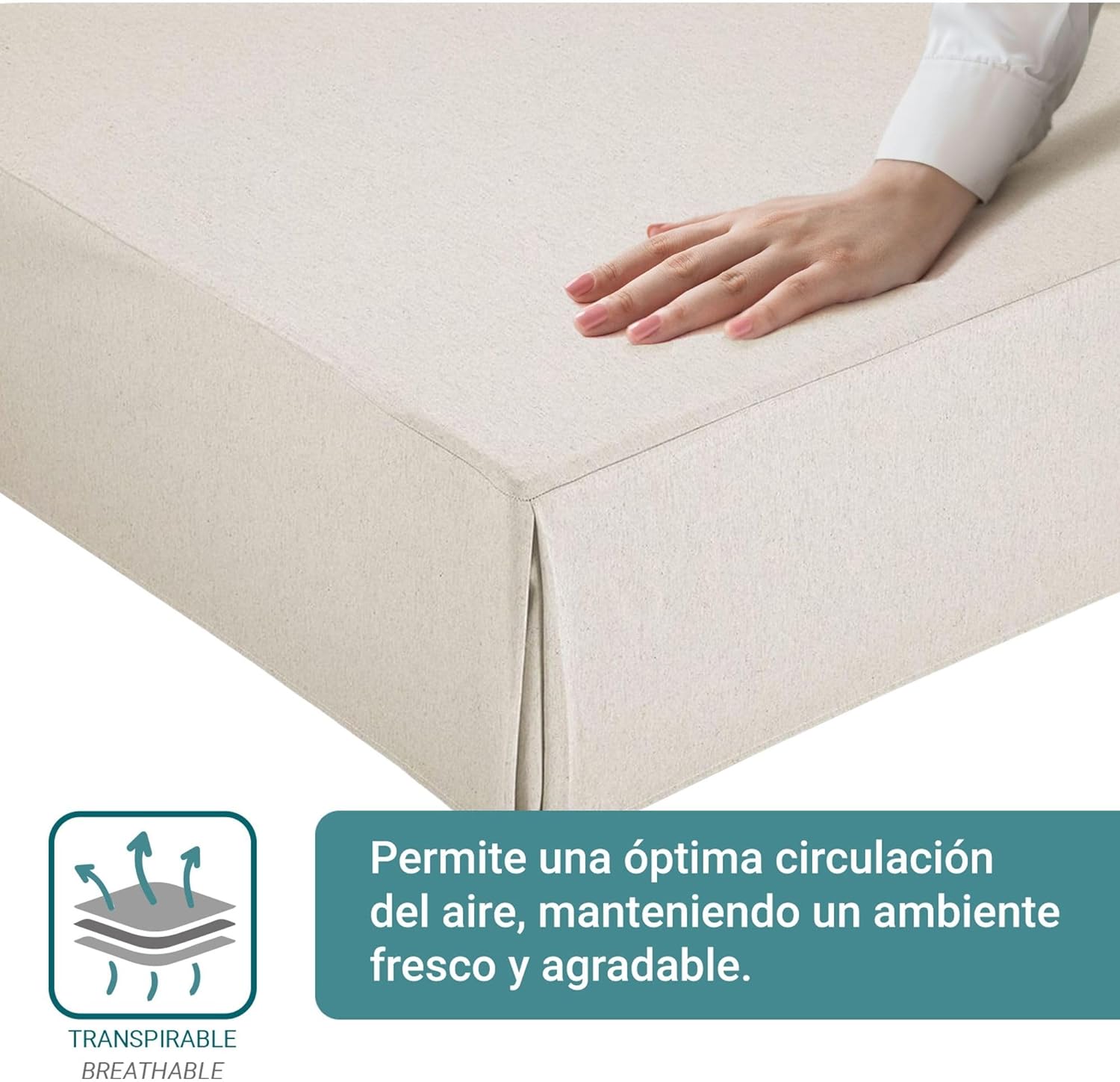 Housse de canapé - ivoire, 150x190/200 cm, antidérapant, respirant, fabrication Espagne