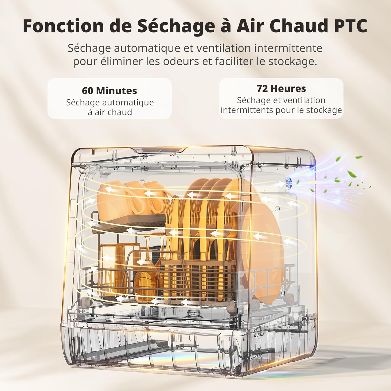 AIRMSEN - Mini lave-vaisselle de table - 5L - 8 programmes, départ différé, sécurité enfant