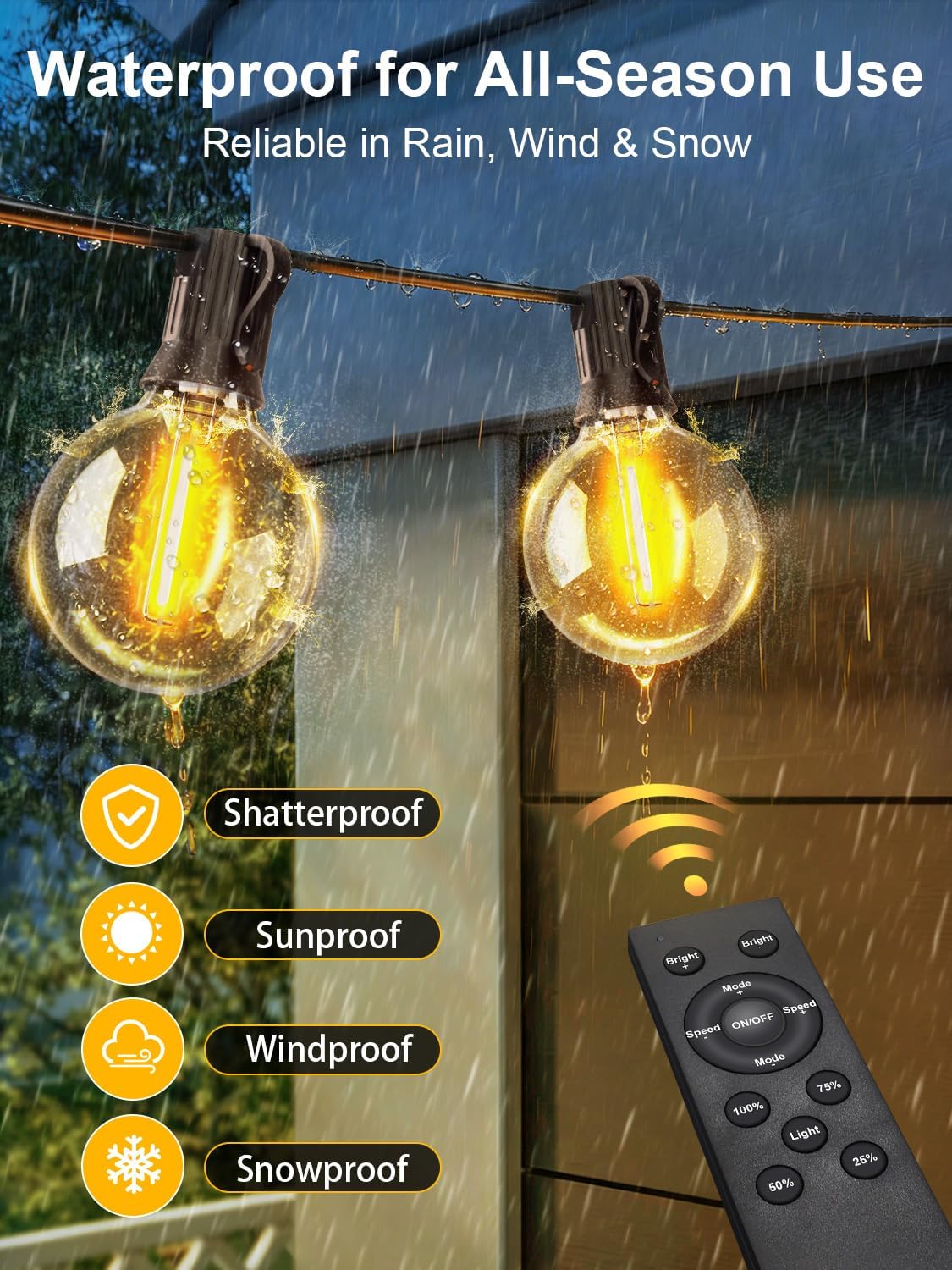 Guirlande lumineuse - dimmable 45m, contrôle APP, IP44, télécommande