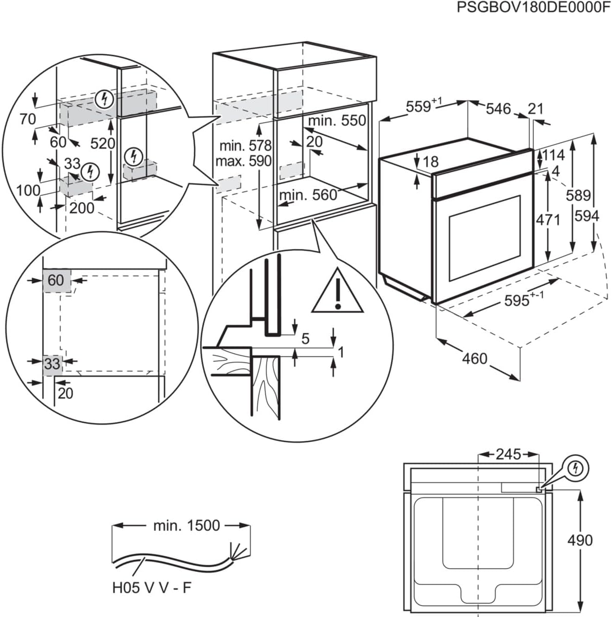 AEG - Four encastré Série 7 - cuisson précise, WiFi, auto-nettoyage