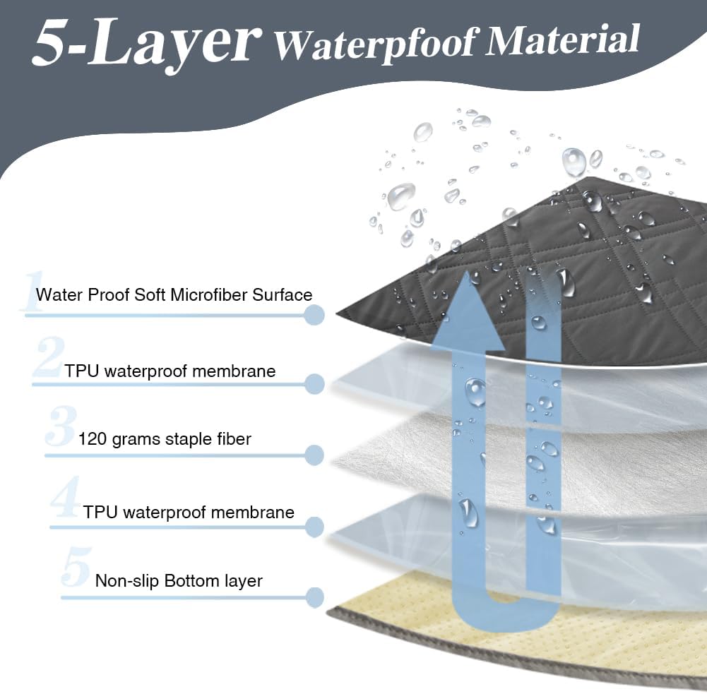 DUJUIKE - housse canapé imperméable - 132-208 cm - antidérapante, protection animaux