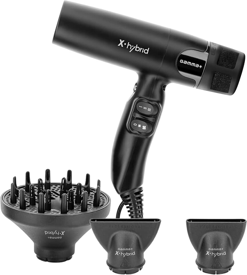 Gamma+ - X-Hybrid - 300g - sèche-cheveux ionique ultraléger, moteur numérique, triple filtre, X-Hybrid