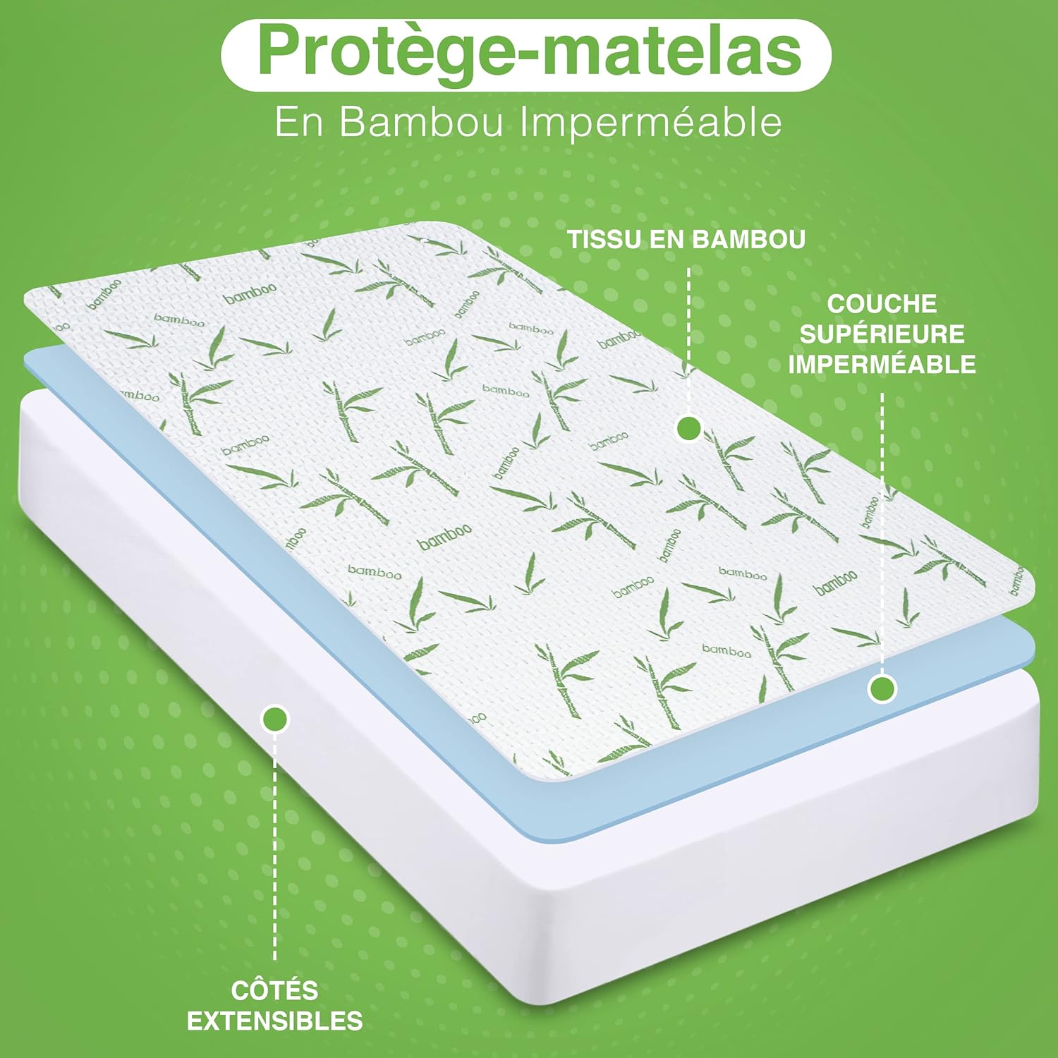 Utopia Bedding - Protège-matelas Premium 160x200x30 cm - imperméable, respirant, élastique, certifié Oeko-Tex