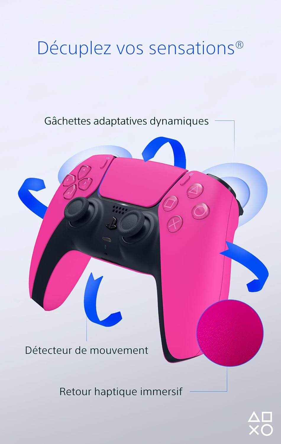 Sony - Manette DualSense PS5 - sans fil, Bluetooth, batterie rechargeable, Nova Pink