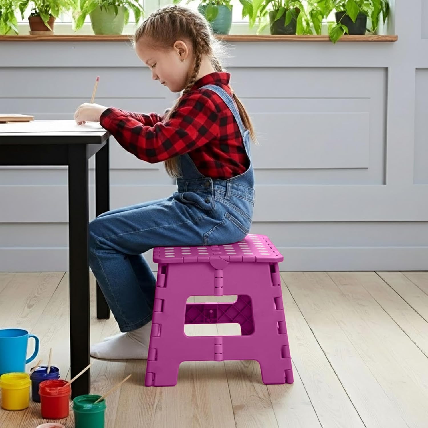 Utopia Home - Tabouret pliant série 23 cm - antidérapant, portable, charge 272 kg