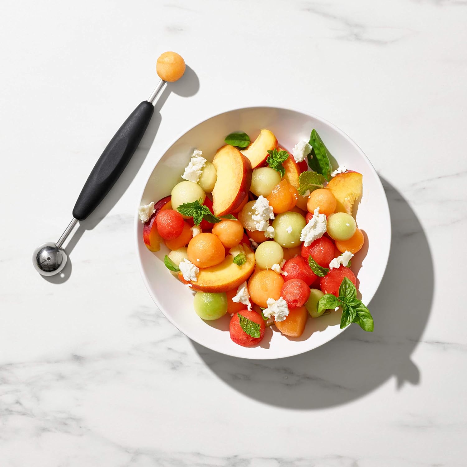 OXO - Good Grips - double cuillère inox - 2 tailles, manche ergonomique