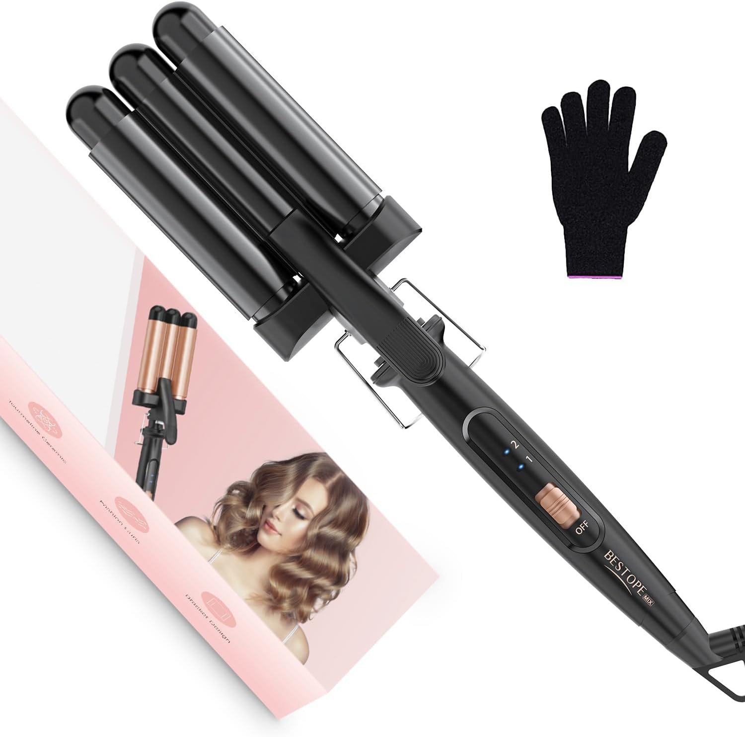 BESTOPE - Boucleur 3 Têtes 22mm, céramique, 2 températures, chauffage rapide