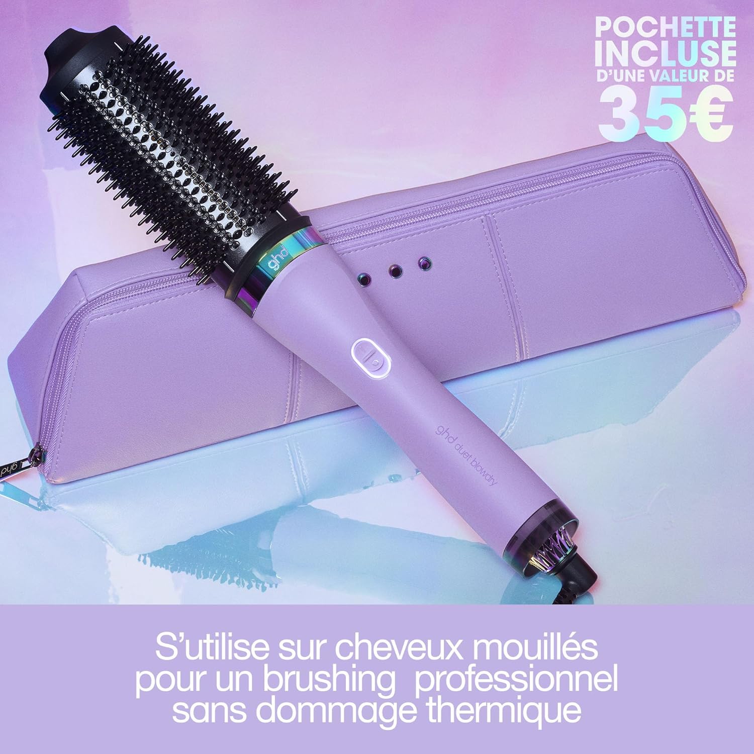 ghd - Duet Blowdry Violette - Brosse 2-en-1, sèche et coiffe, pour tous types de cheveux