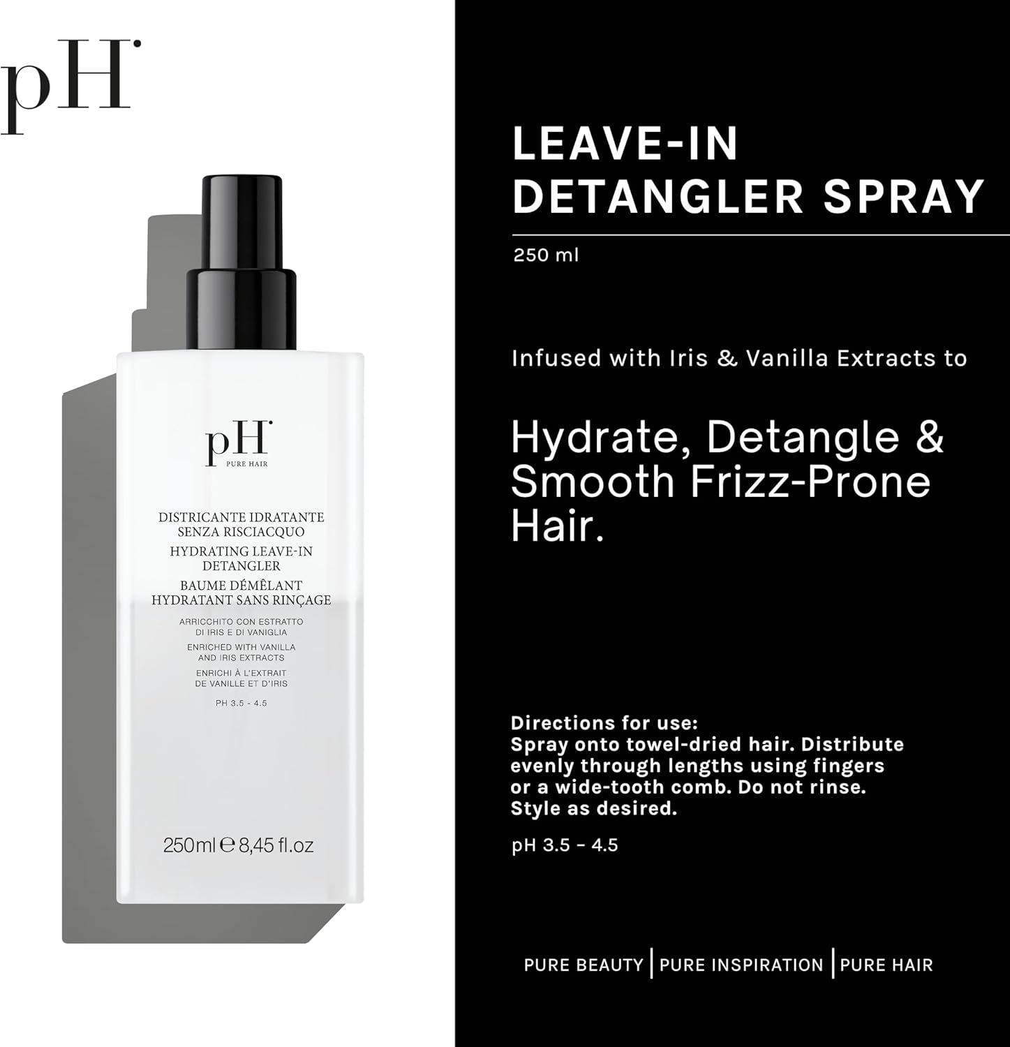 Ph Laboratories - Hydrating Leave In Detangler - 250ml - spray hydratant