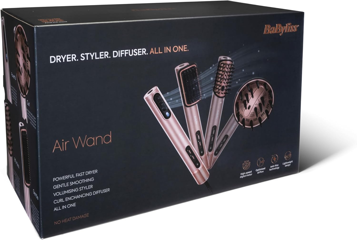 BaByliss - Air Wand 4-en-1 styler, ionique, sèche-cheveux, AS6556E
