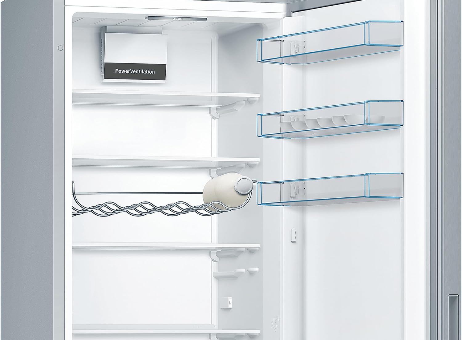 Bosch - Série 4, combiné inox, 201x60 cm, froid ventilé - KGV39VLEAS