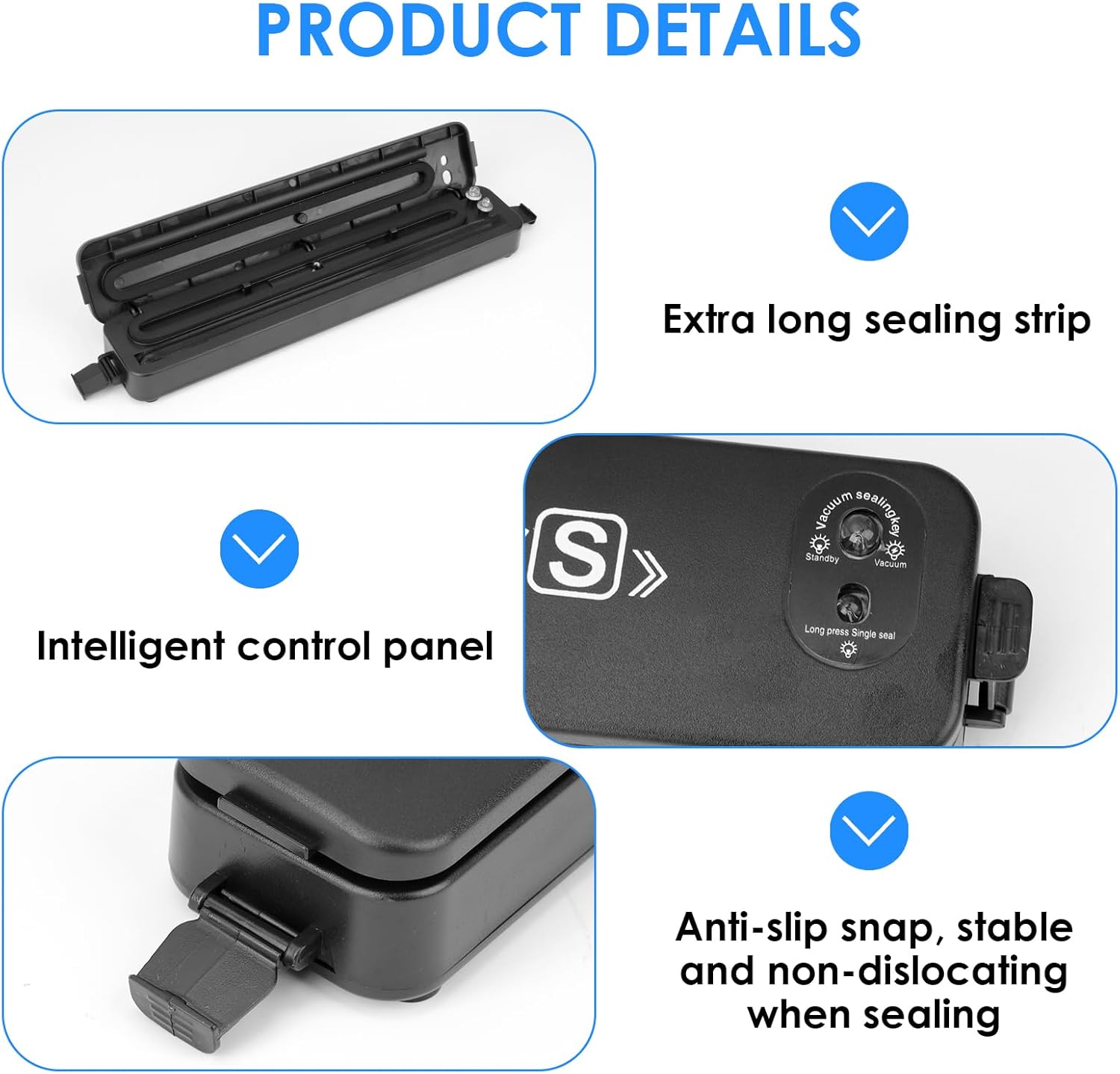 Machine sous vide alimentaire - 30 cm - aspiration rapide, 10 sacs inclus