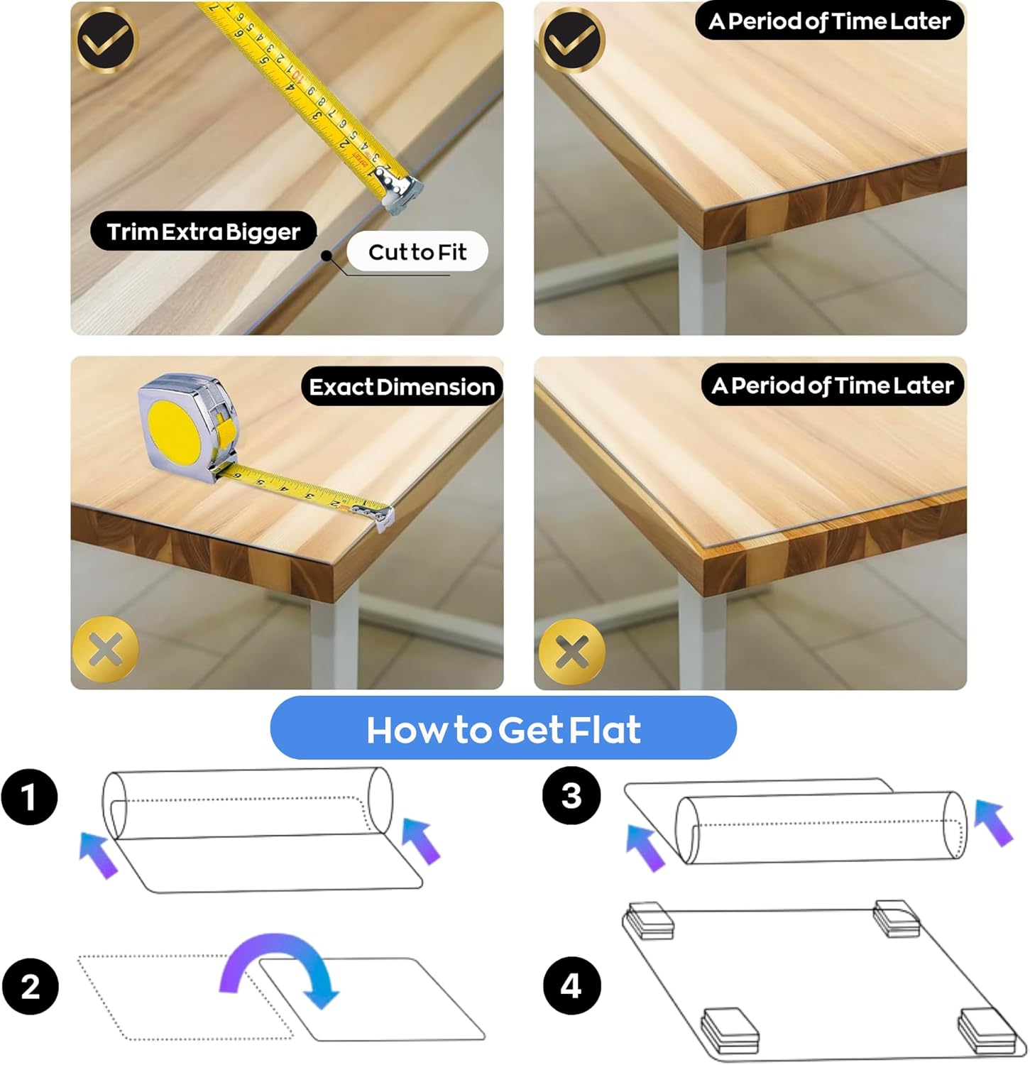 Artwelt - nappe de protection transparente série Cristal - 180x90 cm - lavable et étanche