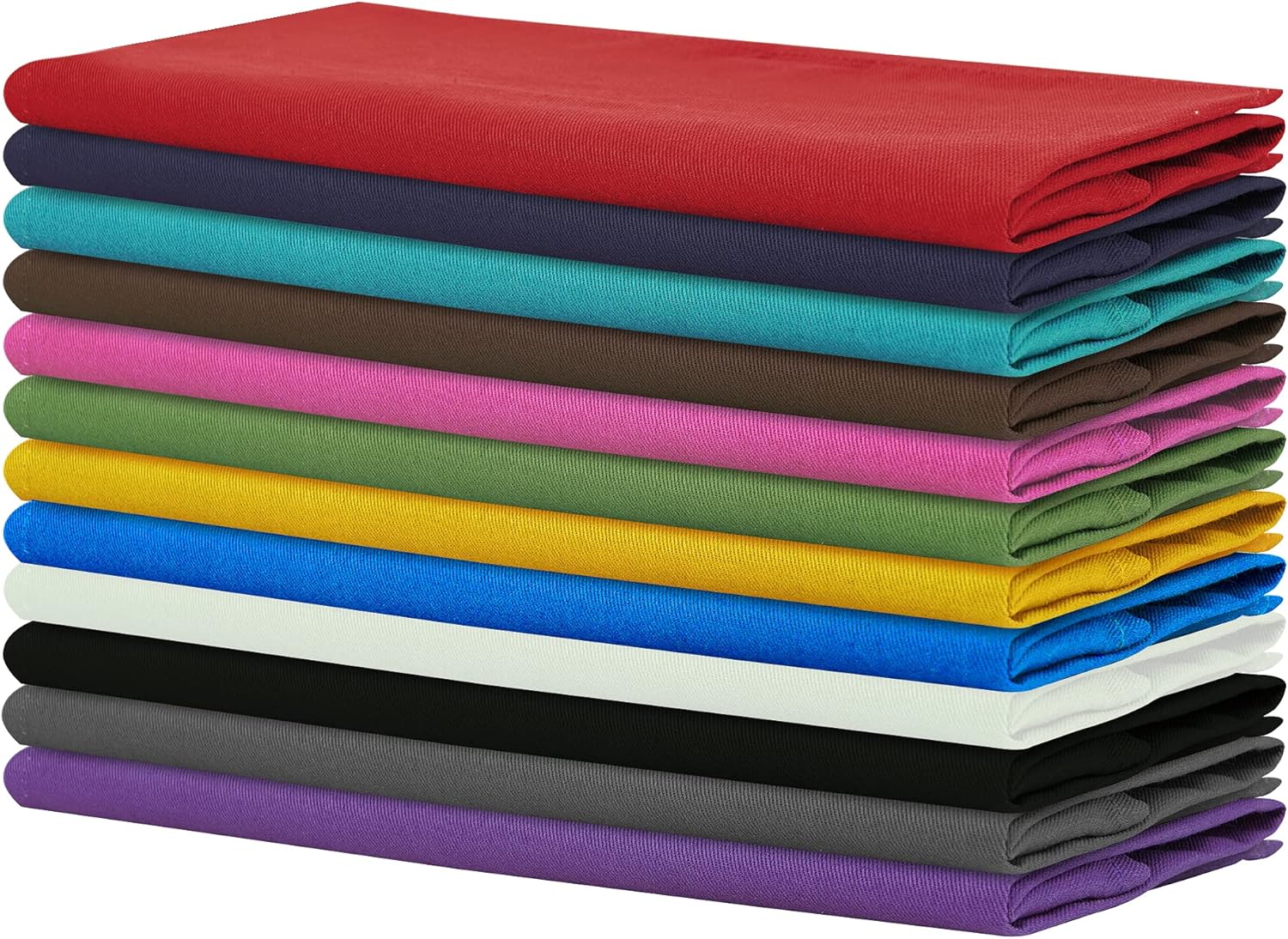 Sweet Needle - serviettes de table 45x45cm - coton épais, coins arrondis, lot de 12