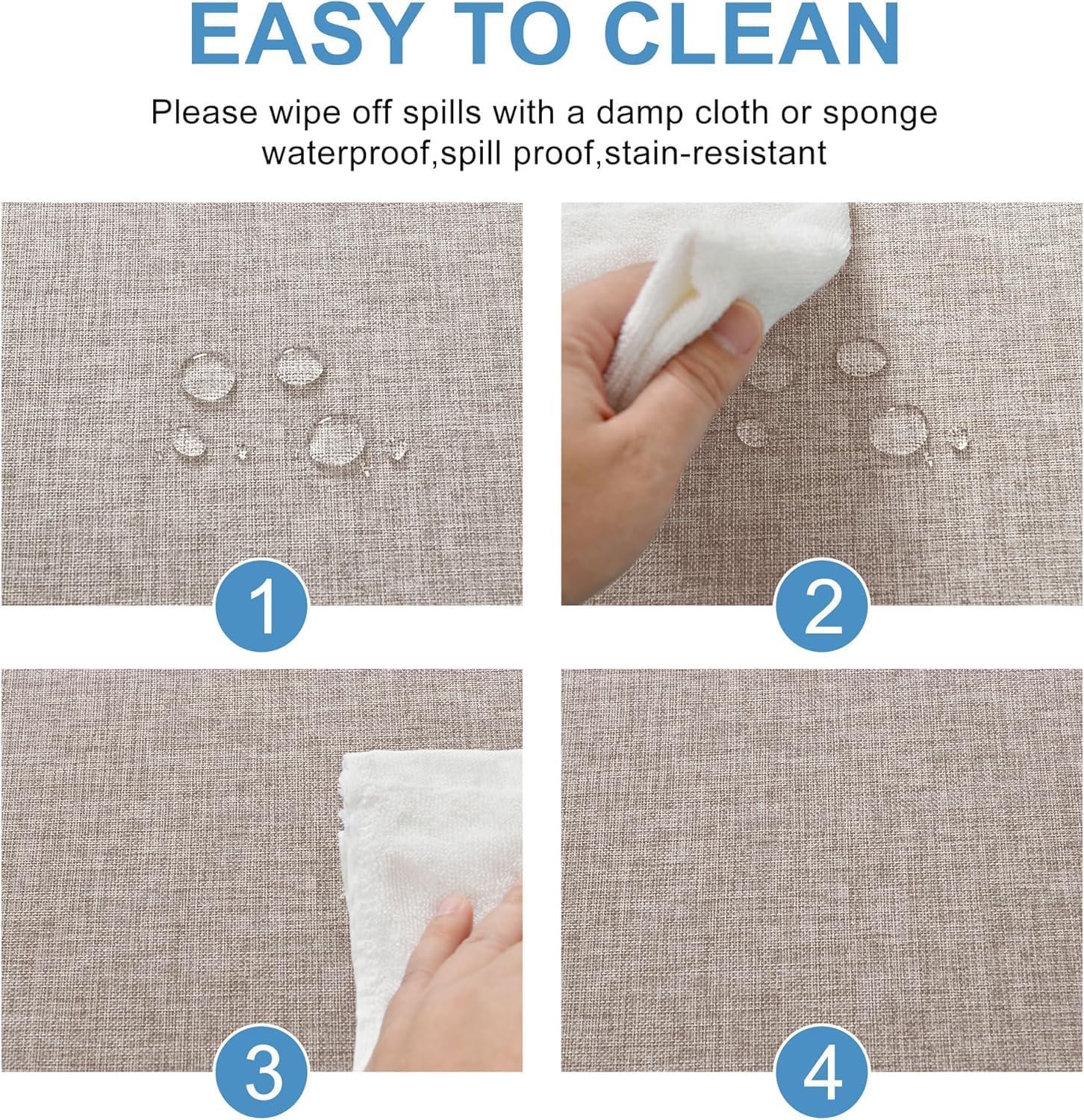 DWCN - nappe imperméable effet lin 135x200cm, anti-tache, lavable