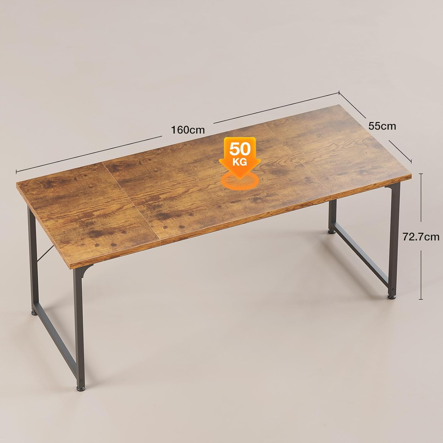 ODK - Bureau informatique série standard - 160x55 cm - Bois marron