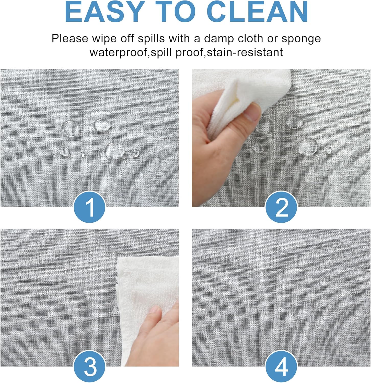 DWCN - nappe ronde effet lin - 160 cm - imperméable lavable gris